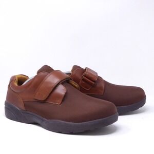 Dr. Comfort Brian X-Depth Mens Brown Leather Strap Walking Shoes 11M